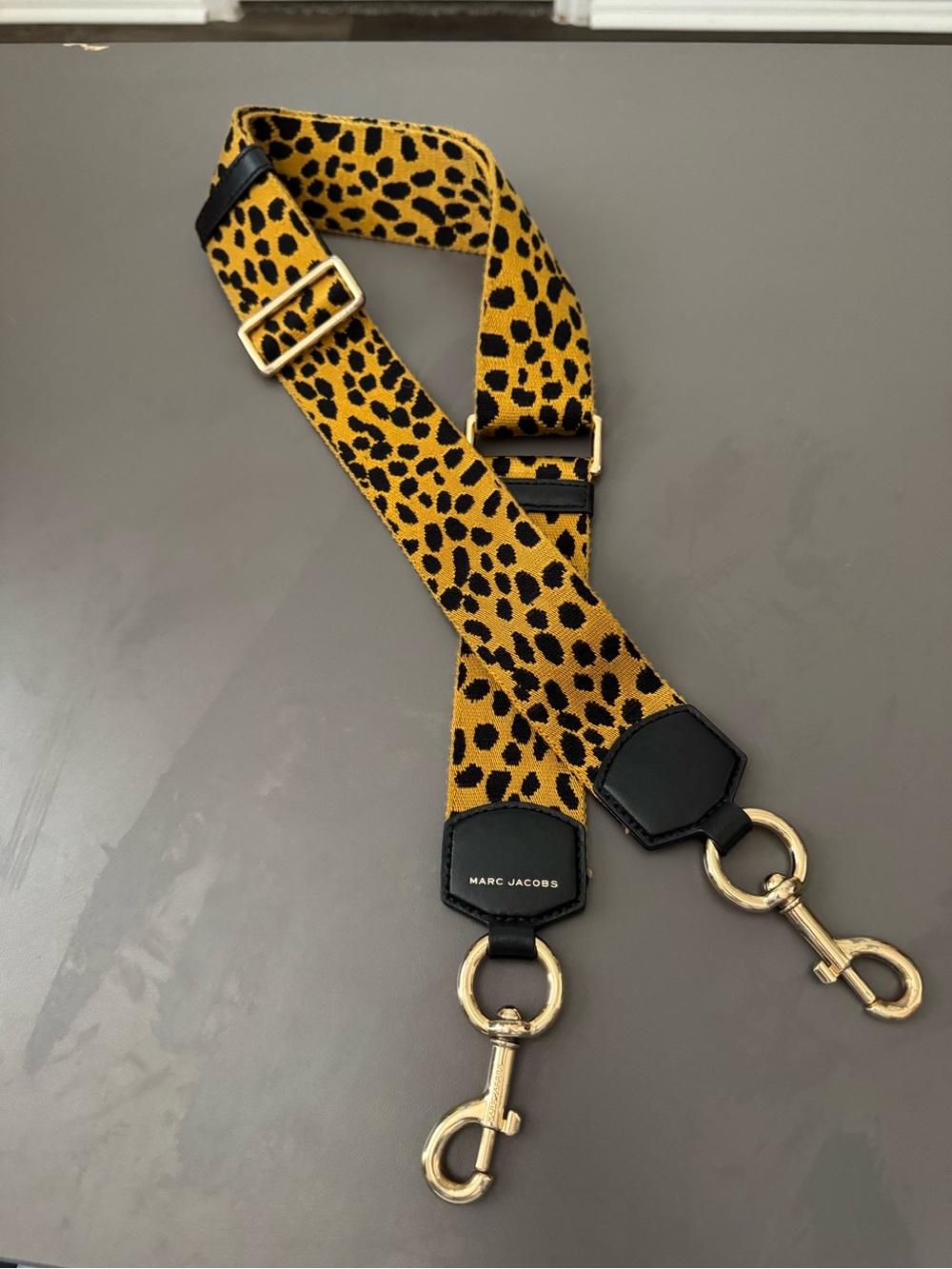 Marc Jacobs Leopard-Print Adjustable Bag Strap in Yellow and Black